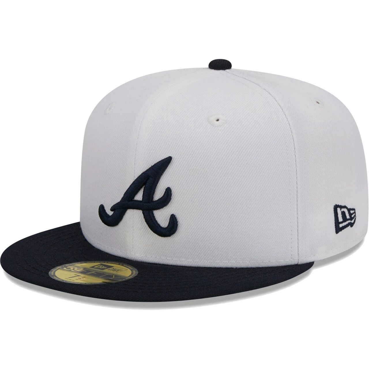 Men's Atlanta Braves New Era White Optic 59FIFTY Fitted Hat 1 Men's Atlanta Braves New Era White Optic 59FIFTY Fitted Hat