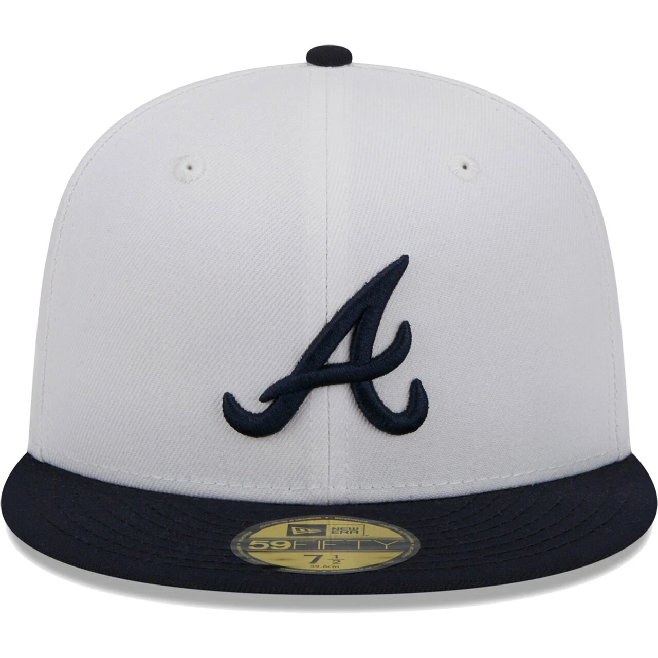 Men's Atlanta Braves New Era White Optic 59FIFTY Fitted Hat 2 Men's Atlanta Braves New Era White Optic 59FIFTY Fitted Hat - Image 2