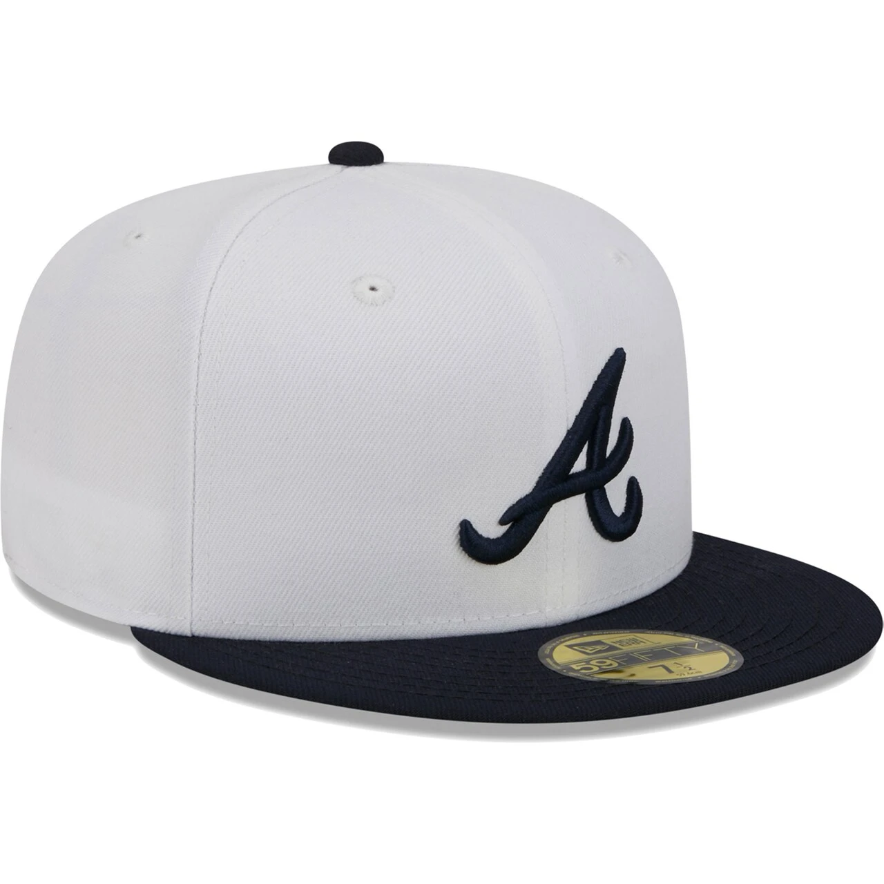 Men's Atlanta Braves New Era White Optic 59FIFTY Fitted Hat 3 Men's Atlanta Braves New Era White Optic 59FIFTY Fitted Hat - Image 3