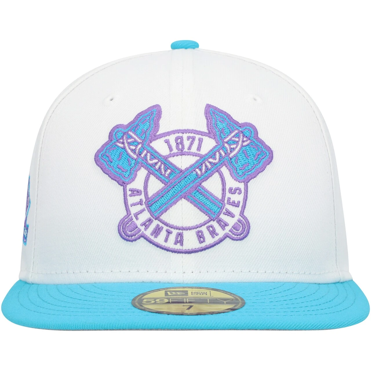 Men's Atlanta Braves New Era White Vice 59FIFTY Fitted Hat 2 Men's Atlanta Braves New Era White Vice 59FIFTY Fitted Hat - Image 2