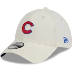 Men's Chicago Cubs New Era White Chrome Team Classic 39THIRTY Flex Hat