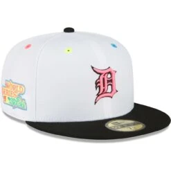 Men's Detroit Tigers New Era White Neon Eye 59FIFTY Fitted Hat