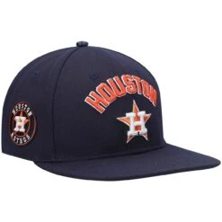 Men's Houston Astros Pro Standard Navy Stacked Logo Snapback Hat