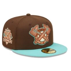 Men's Atlanta Braves New Era Brown/Mint 150th Anniversary Walnut Mint 59FIFTY Fitted Hat