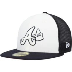 Men's Atlanta Braves New Era White/Navy 2023 On-Field Batting Practice 59FIFTY Fitted Hat