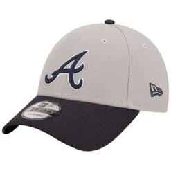 Men's Atlanta Braves New Era Gray/Navy League 9FORTY Adjustable Hat