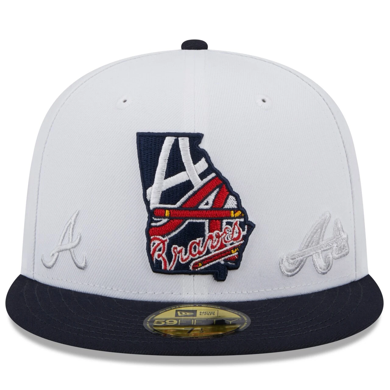 Men's Atlanta Braves New Era White/Navy State 59FIFTY Fitted Hat 2 Men's Atlanta Braves New Era White/Navy State 59FIFTY Fitted Hat - Image 2