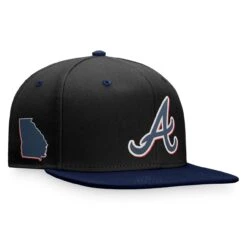Men's Atlanta Braves Fanatics Branded Black/Navy State Side Two-Tone Snapback Hat