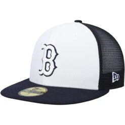 Men's Boston Red Sox New Era White/Navy 2023 On-Field Batting Practice 59FIFTY Fitted Hat