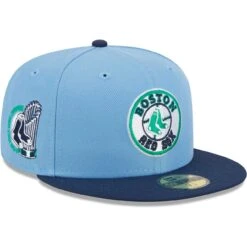Men's Boston Red Sox New Era Light Blue/Navy Green Undervisor 59FIFTY Fitted Hat