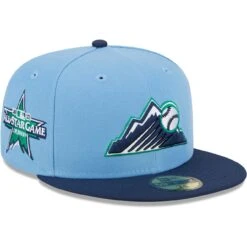 Men's Colorado Rockies New Era Light Blue/Navy Green Undervisor 59FIFTY Fitted Hat