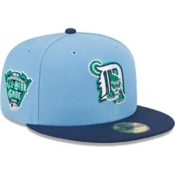 Men's Detroit Tigers New Era Light Blue/Navy Green Undervisor 59FIFTY Fitted Hat