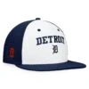 Men's Detroit Tigers Fanatics Branded White/Navy Iconic Color Blocked Fitted Hat