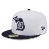 Men's Detroit Tigers New Era White/Navy State 59FIFTY Fitted Hat