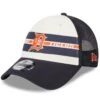 Men's Detroit Tigers New Era White/Navy Team Stripe Trucker 9FORTY Snapback Hat