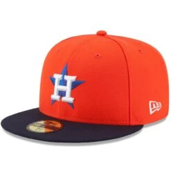 Men's Houston Astros New Era Orange/Navy Alternate Authentic Collection On-Field 59FIFTY Fitted Hat