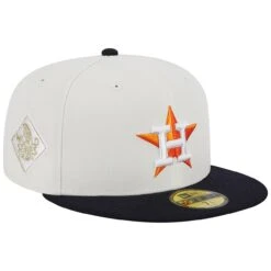 Men's Houston Astros New Era Stone/Navy Retro 59FIFTY Fitted Hat