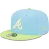 Men's Atlanta Braves New Era Light Blue/Neon Green Spring Color Two-Tone 59FIFTY Fitted Hat