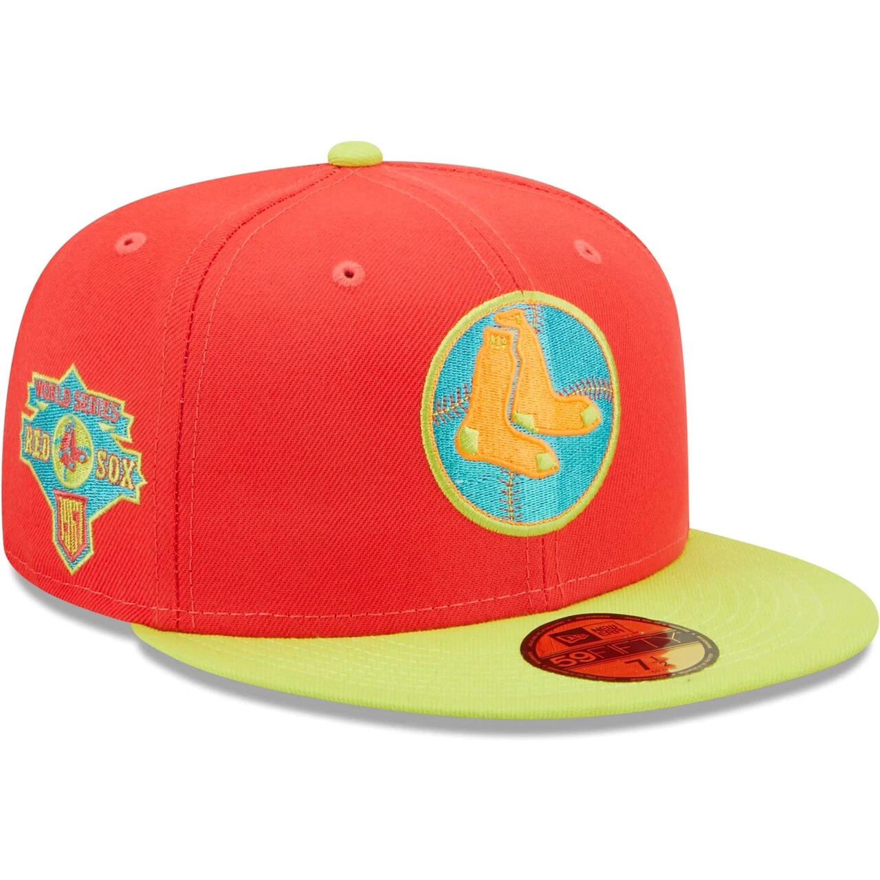 Men's Boston Red Sox New Era Red/Neon Green Lava Highlighter Combo 59FIFTY Fitted Hat 1 Men's Boston Red Sox New Era Red/Neon Green Lava Highlighter Combo 59FIFTY Fitted Hat