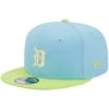 Men's Detroit Tigers New Era Light Blue/Neon Green Spring Basic Two-Tone 9FIFTY Snapback Hat
