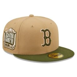 Men's Boston Red Sox New Era Khaki/Olive Pink Undervisor 59FIFTY Fitted Hat