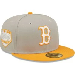 Men's Boston Red Sox New Era Gray/Orange 2018 World Series Cooperstown Collection Undervisor 59FIFTY Fitted Hat