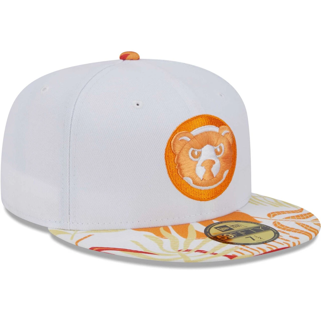 Men's Chicago Cubs New Era White/Orange Flamingo 59FIFTY Fitted Hat 3 Men's Chicago Cubs New Era White/Orange Flamingo 59FIFTY Fitted Hat - Image 3