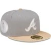 Men's Atlanta Braves New Era Gray/Peach Purple Undervisor 59FIFTY Fitted Hat