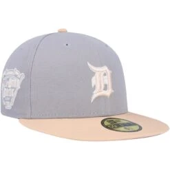 Men's Detroit Tigers New Era Gray/Peach 2005 MLB All-Star Game Purple Undervisor 59FIFTY Fitted Hat