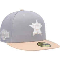 Men's Houston Astros New Era Gray/Peach 2004 MLB All-Star Game Purple Undervisor 59FIFTY Fitted Hat