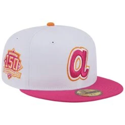 Men's Atlanta Braves New Era White/Pink 150th Team Anniversary 59FIFTY Fitted Hat