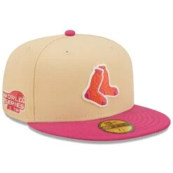 Men's Boston Red Sox New Era Orange/Pink 2004 World Series Mango Passion 59FIFTY Fitted Hat