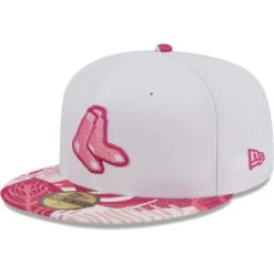 Men's Boston Red Sox New Era White/Pink Flamingo 59FIFTY Fitted Hat