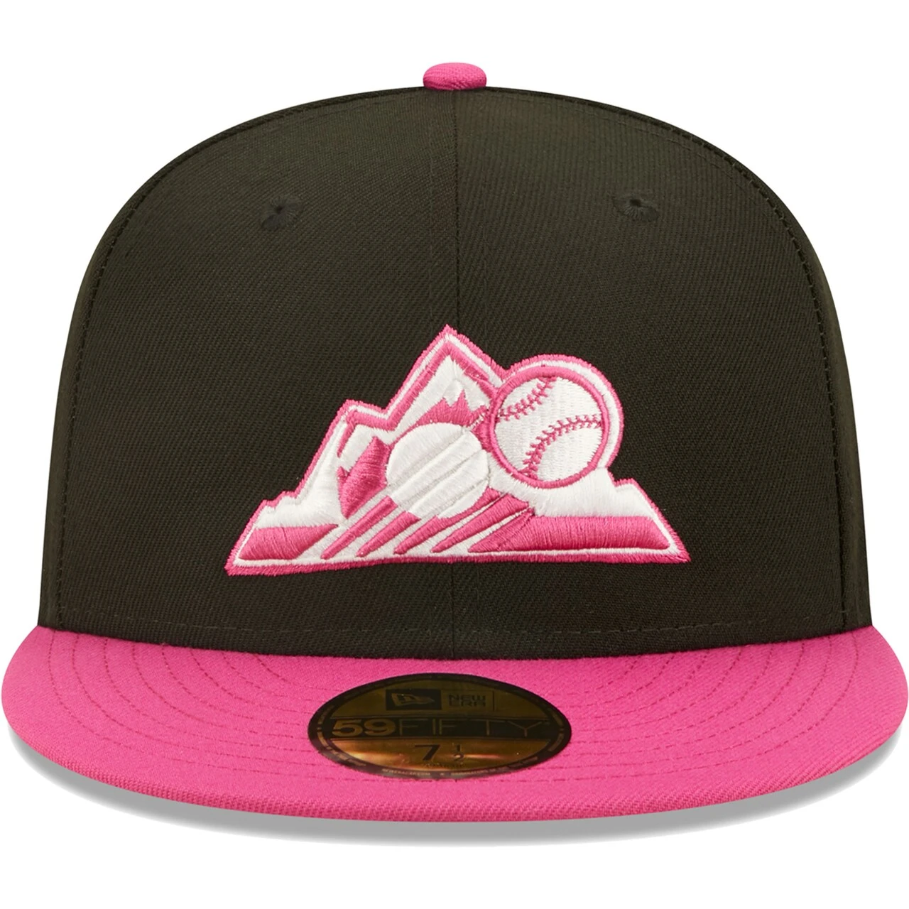 Men's Colorado Rockies New Era Black/Pink 1995 Coors Field Passion 59FIFTY Fitted Hat 2 Men's Colorado Rockies New Era Black/Pink 1995 Coors Field Passion 59FIFTY Fitted Hat - Image 2