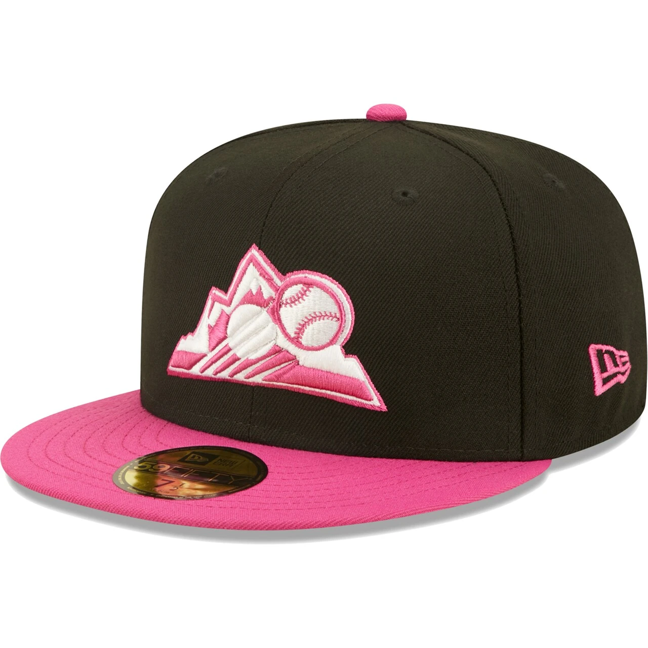 Men's Colorado Rockies New Era Black/Pink 1995 Coors Field Passion 59FIFTY Fitted Hat 3 Men's Colorado Rockies New Era Black/Pink 1995 Coors Field Passion 59FIFTY Fitted Hat - Image 3