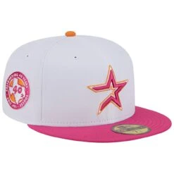 Men's Houston Astros New Era White/Pink 40th Team Anniversary 59FIFTY Fitted Hat