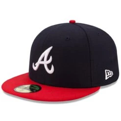 Men's Atlanta Braves New Era Navy/Red Home Authentic Collection On-Field 59FIFTY Fitted Hat