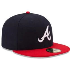 Men's Atlanta Braves New Era Navy/Red Home Authentic Collection On-Field 59FIFTY Fitted Hat -NEW ERA Sales Store red atlanta braves home authentic collection on field 59fifty fitted hat pi2659000 altimages ff 2659188alt3 full