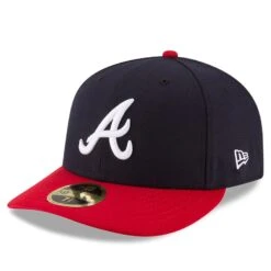 Men's Atlanta Braves New Era Navy/Red Home Authentic Collection On-Field Low Profile 59FIFTY Fitted Hat