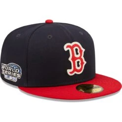Men's Boston Red Sox New Era Navy/Red 2004 World Series Champions Letterman 59FIFTY Fitted Hat