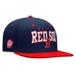 Men's Boston Red Sox Fanatics Branded Navy/Red Iconic Lock Up Snapback Hat