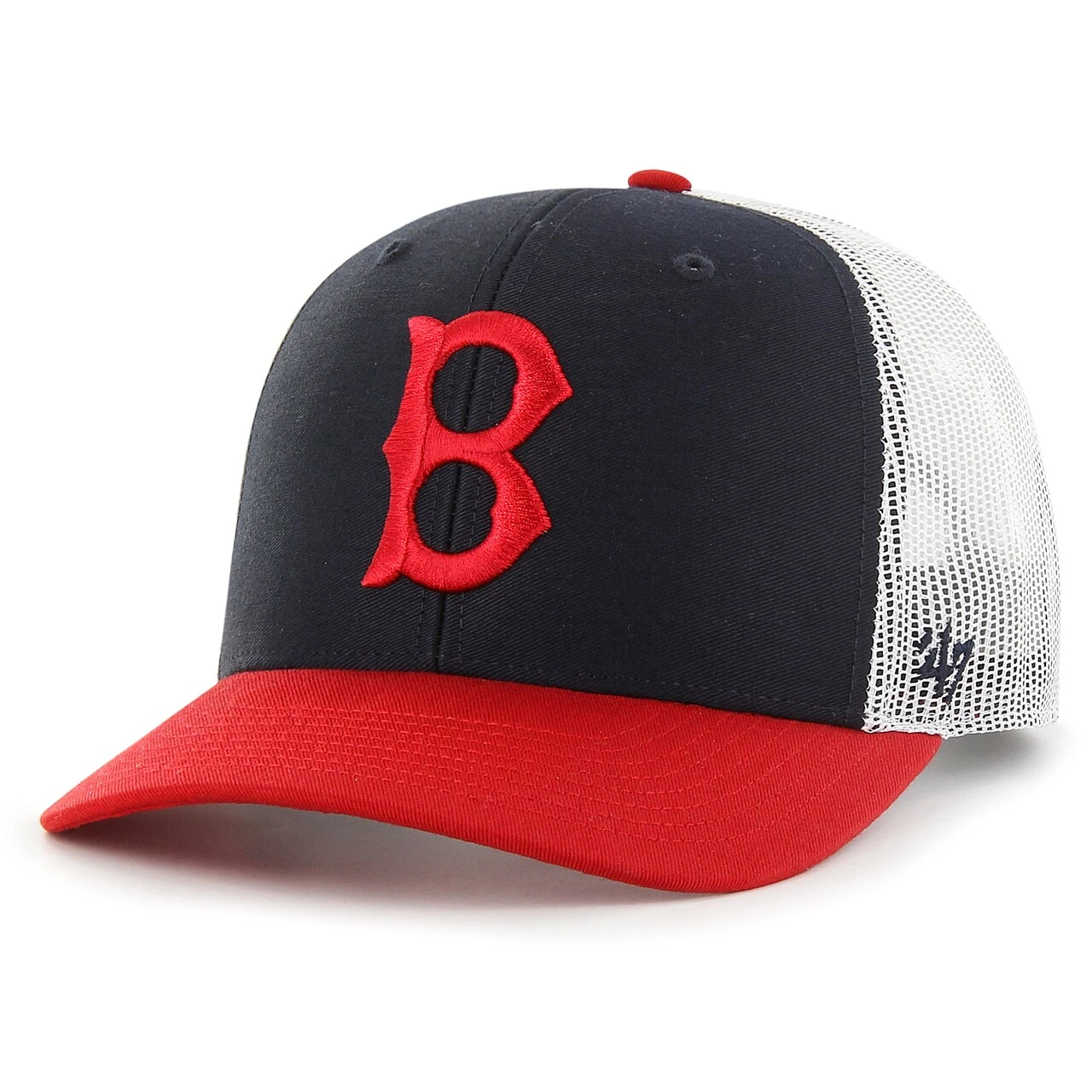 Men's Boston Red Sox '47 Navy/Red Sidenote Trucker Snapback Hat 2 Men's Boston Red Sox '47 Navy/Red Sidenote Trucker Snapback Hat - Image 2