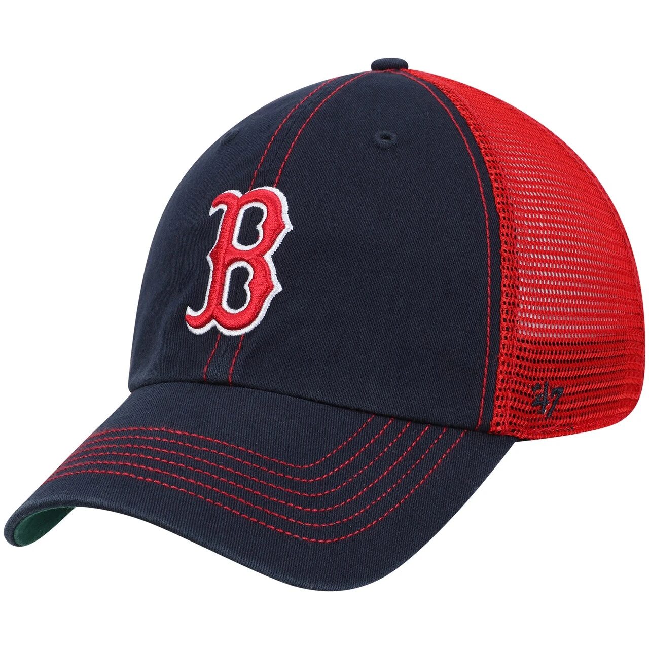 Men's Boston Red Sox '47 Navy/Red Trawler Clean Up Trucker Hat 2 Men's Boston Red Sox '47 Navy/Red Trawler Clean Up Trucker Hat - Image 2