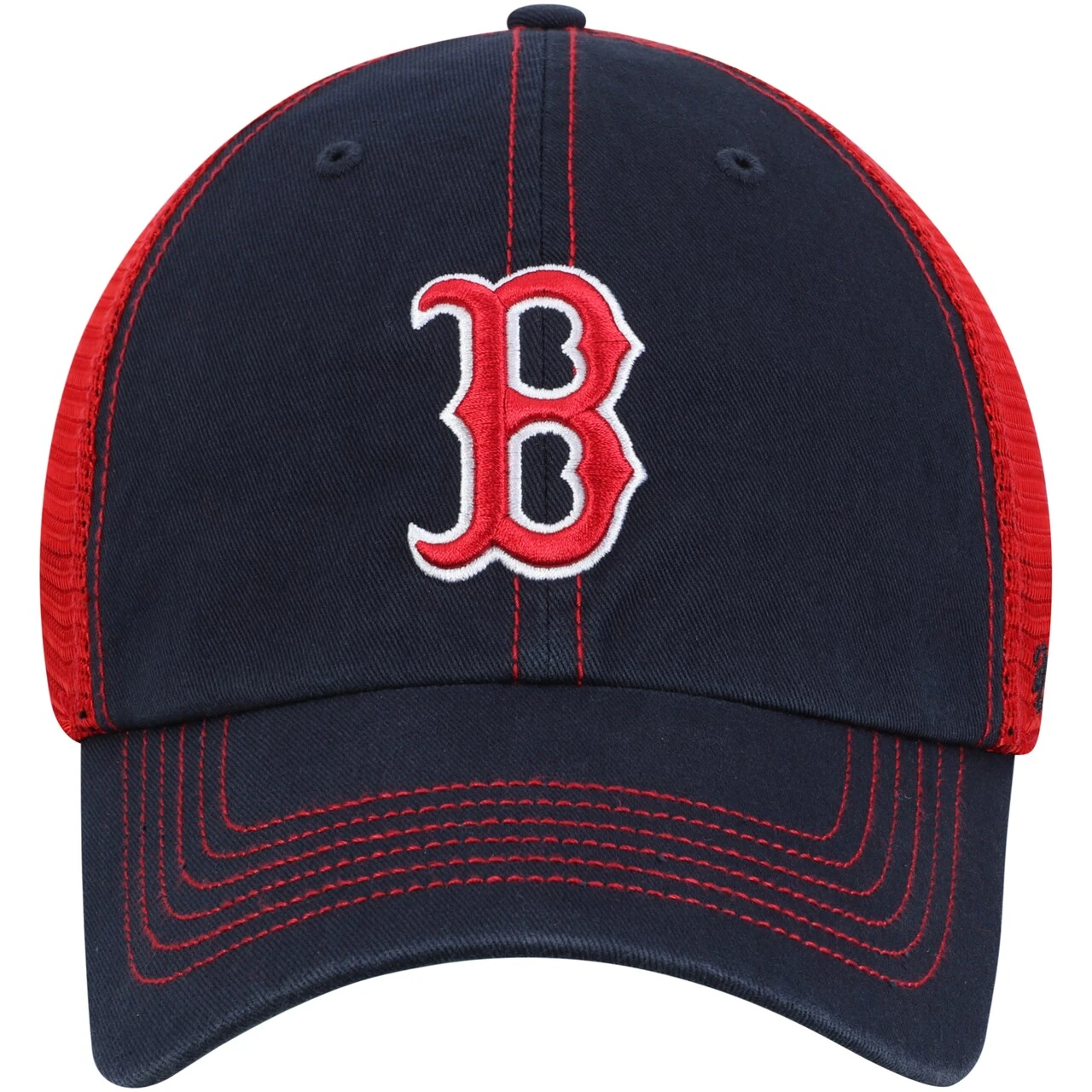 Men's Boston Red Sox '47 Navy/Red Trawler Clean Up Trucker Hat 1 Men's Boston Red Sox '47 Navy/Red Trawler Clean Up Trucker Hat