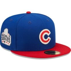 Men's Chicago Cubs New Era Royal/Red 2016 World Series Champions Letterman 59FIFTY Fitted Hat