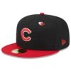 Men's Chicago Cubs New Era Black/Red Heart Eyes 59FIFTY Fitted Hat