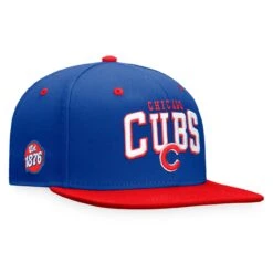 Men's Chicago Cubs Fanatics Branded Royal/Red Iconic Lock Up Snapback Hat