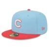 Men's Chicago Cubs New Era Light Blue/Red Spring Color Two-Tone 59FIFTY Fitted Hat