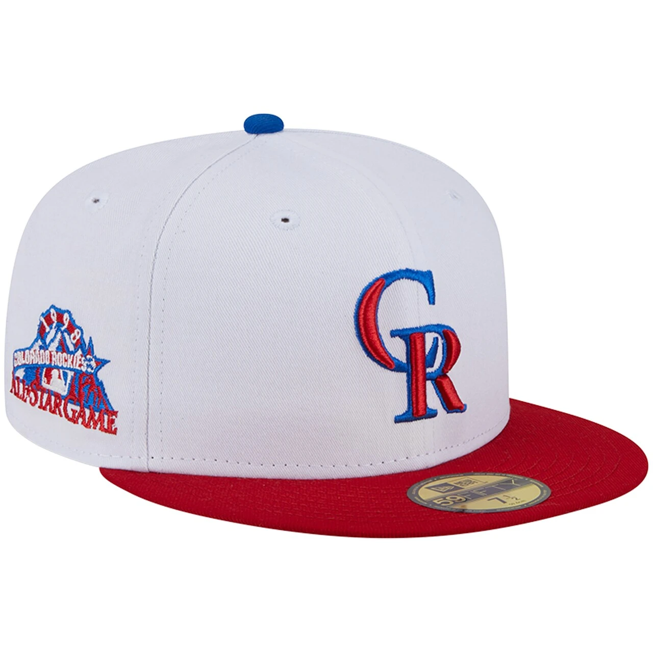 Men's Colorado Rockies New Era White/Red Undervisor 59FIFTY Fitted Hat 1 Men's Colorado Rockies New Era White/Red Undervisor 59FIFTY Fitted Hat