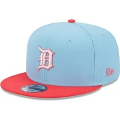 Men's Detroit Tigers New Era Light Blue/Red Spring Basic Two-Tone 9FIFTY Snapback Hat